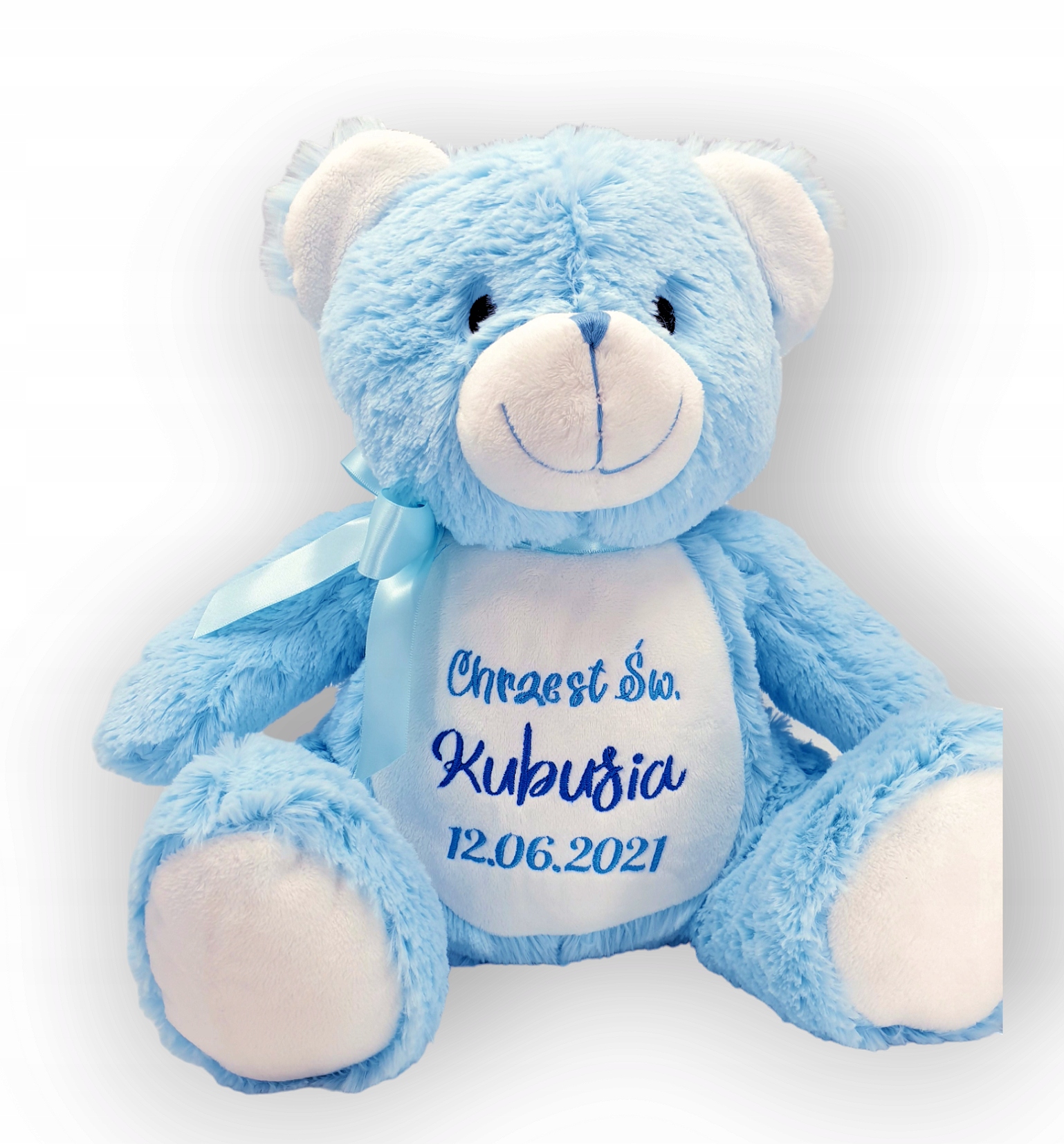 Medvídek personalizovaná metráž dárek výšivka plyšák Suvenýr Křtu Sv