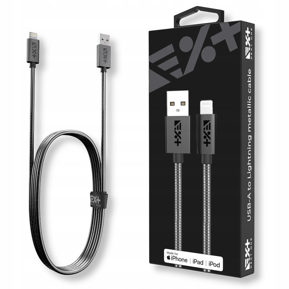 Next One Kabel Metallic Usb-a Lightning MFi 1 m space gray