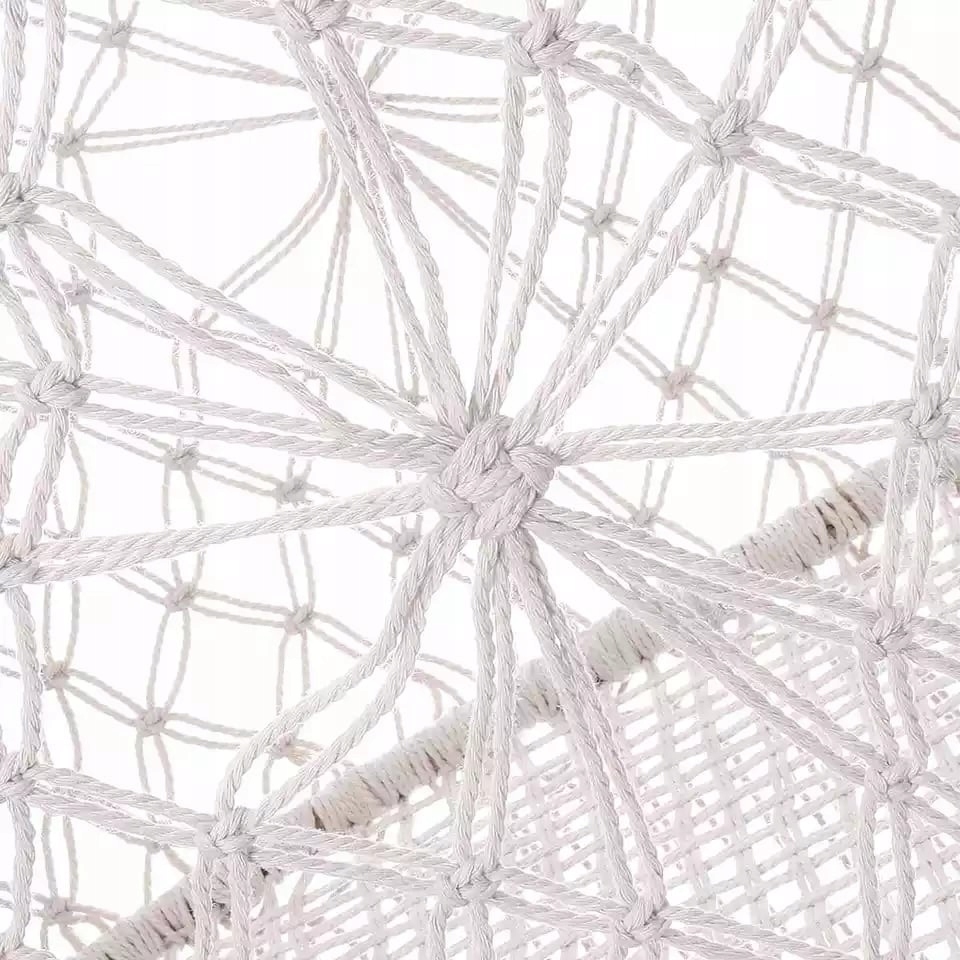 KOŁYSKA WISZĄCA ŁÓŻECZKO BOHO Z PODUSZKĄ MATERACEM KOSZ MAKRAMA GONDOLA Kolor ecru