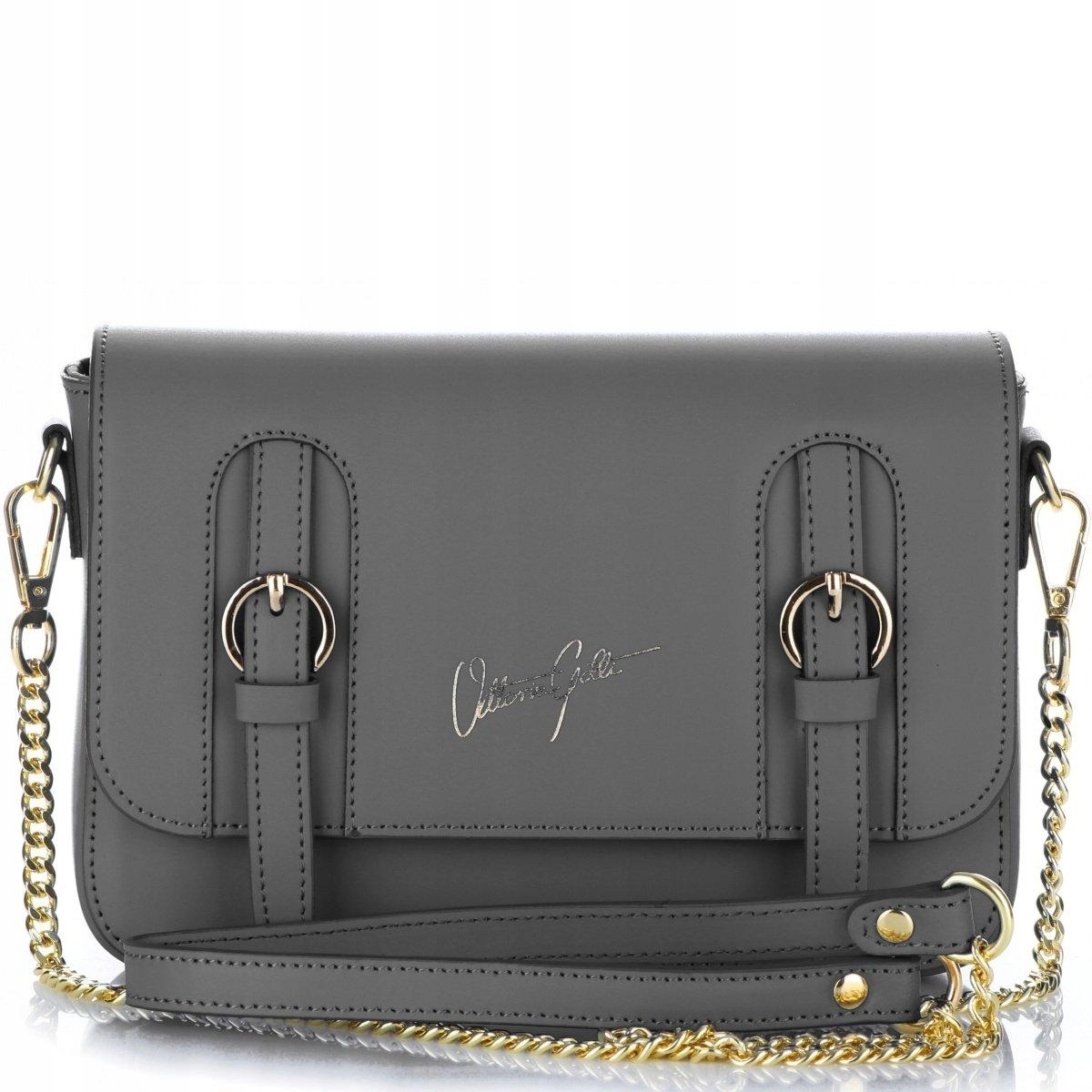 Elegantní kožené kabelky Vittoria Gotti Šedá