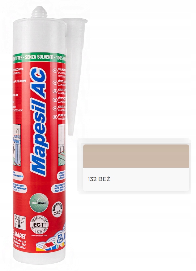 

Silikon Mapei Mapesil Ac 310ml Beż 132