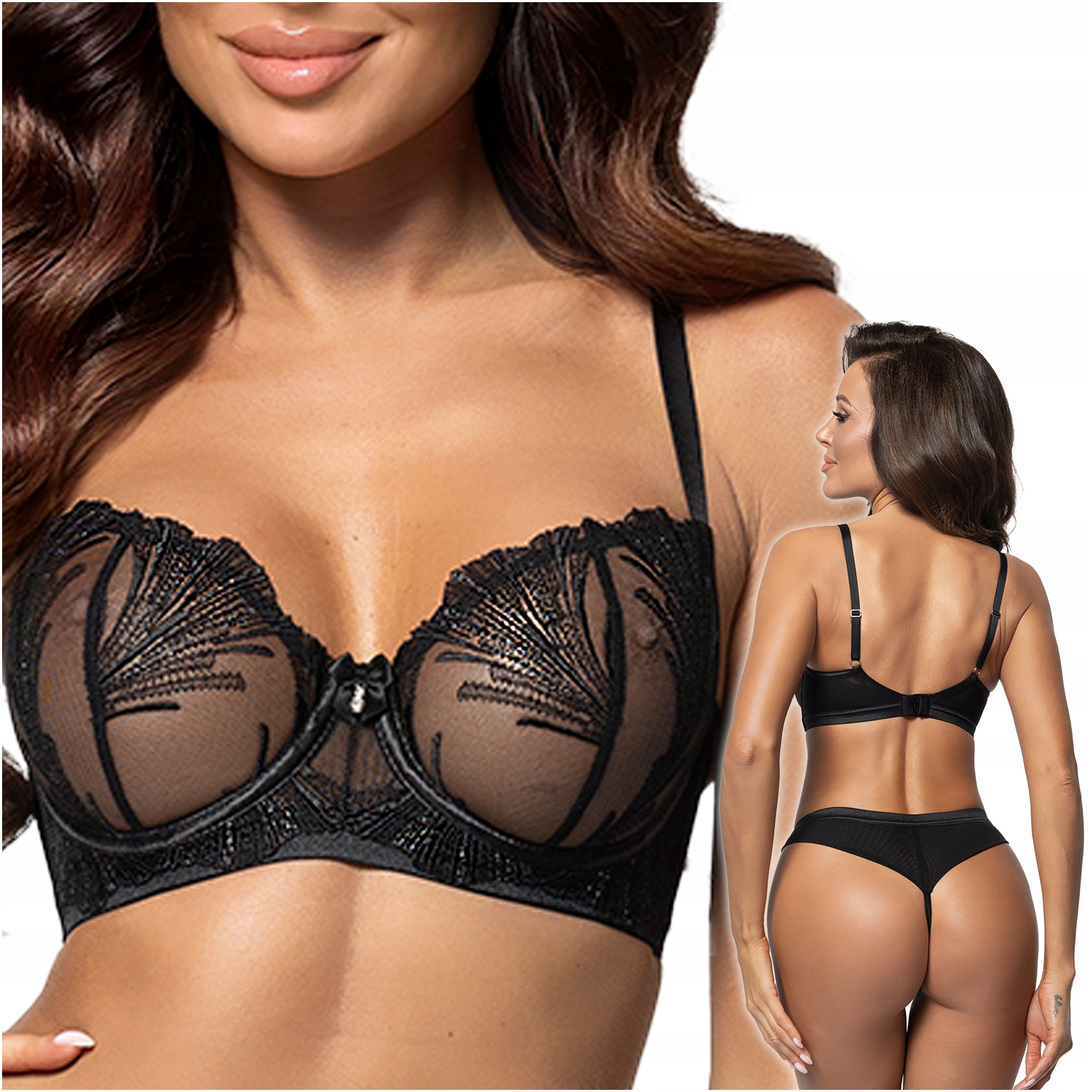 Měkká Černá Podprsenka 80F, Měkká Krajková Podprsenka Axami V-10731 80F