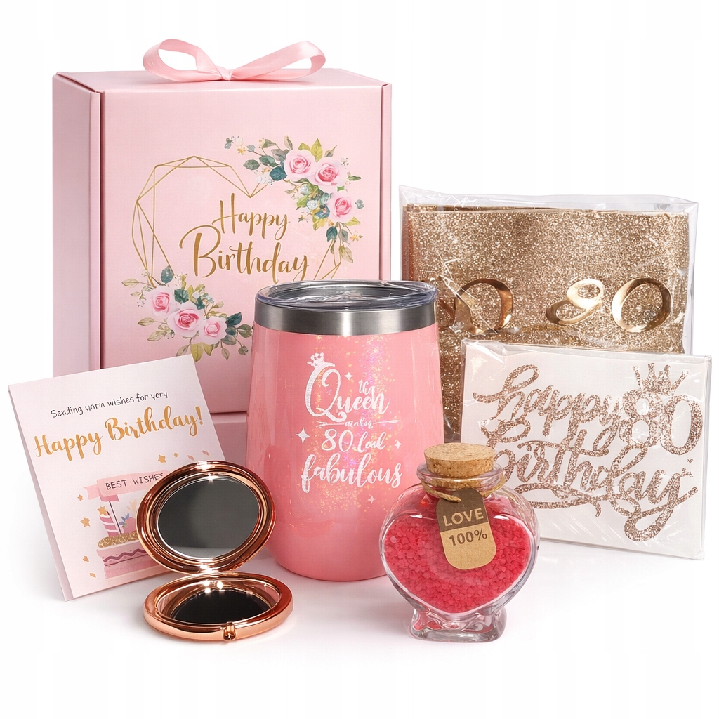 Dárková sada k narozeninám ve věku 80 let Queen – termohrnek doplňky