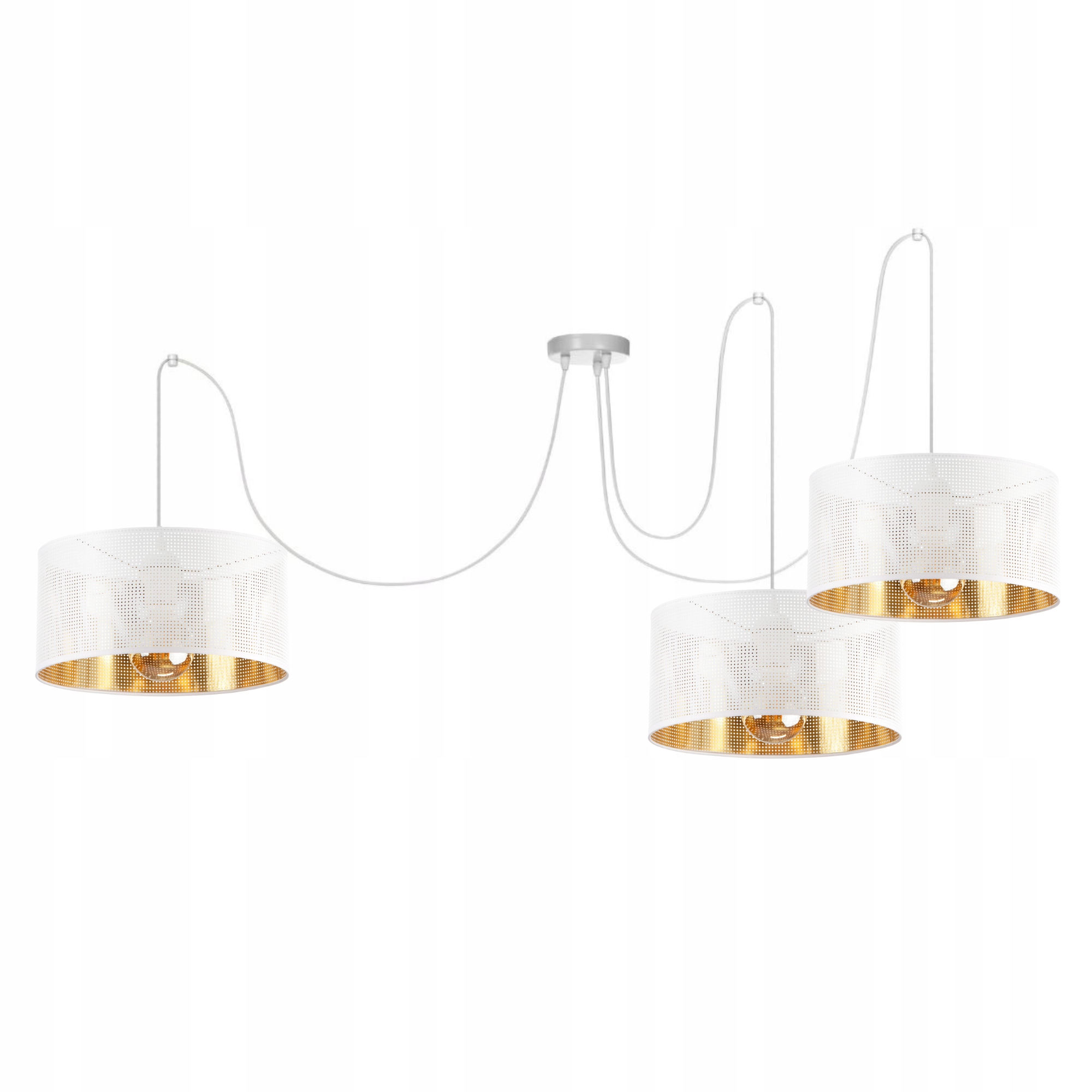 Závesná Lampa Spider Prelamované Tienidlo S Dierkami 30 Biela Zlatá Lampa Tienidlo