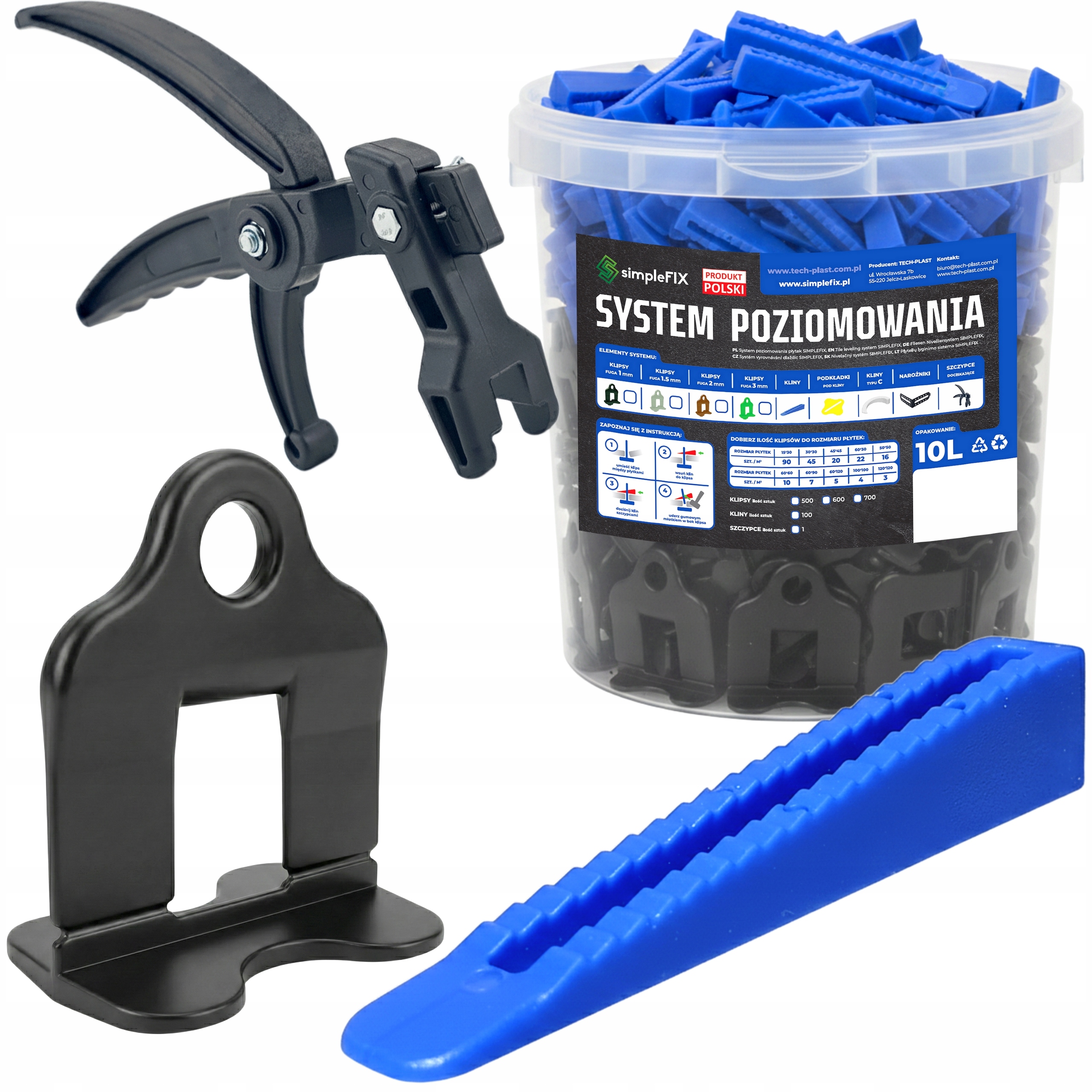 Set Systém Vyrovnávání Dlaždic 500 Klipů 1,0 mm 100 Klínů Kleště