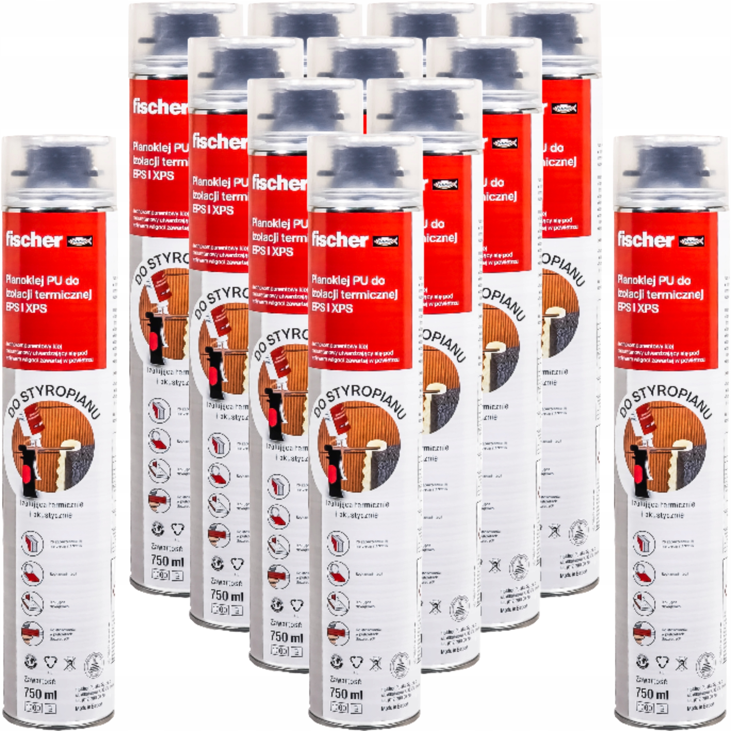 Клей ПЕНОКЛЕЙ пена для пенополистирола изоляции изоляции EPS XPS 750ml 12шт