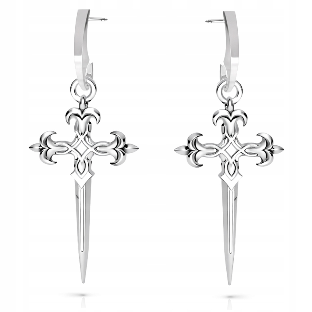 Stříbrné 925 náušnice Dýka Symbol boje, připravenosti k akci Dýka