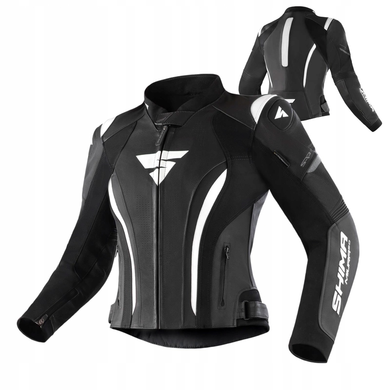 Dámska kožená bunda Shima Miura 2.0 Black/white k kombinéze Darčeky