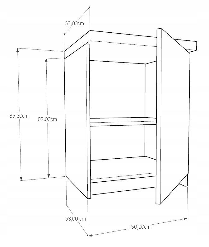 Szafka Kuchenna Dolna Stojąca KIRA 50cm z blatem Czarna Artisan Cichy Domyk Marka Krak Meble