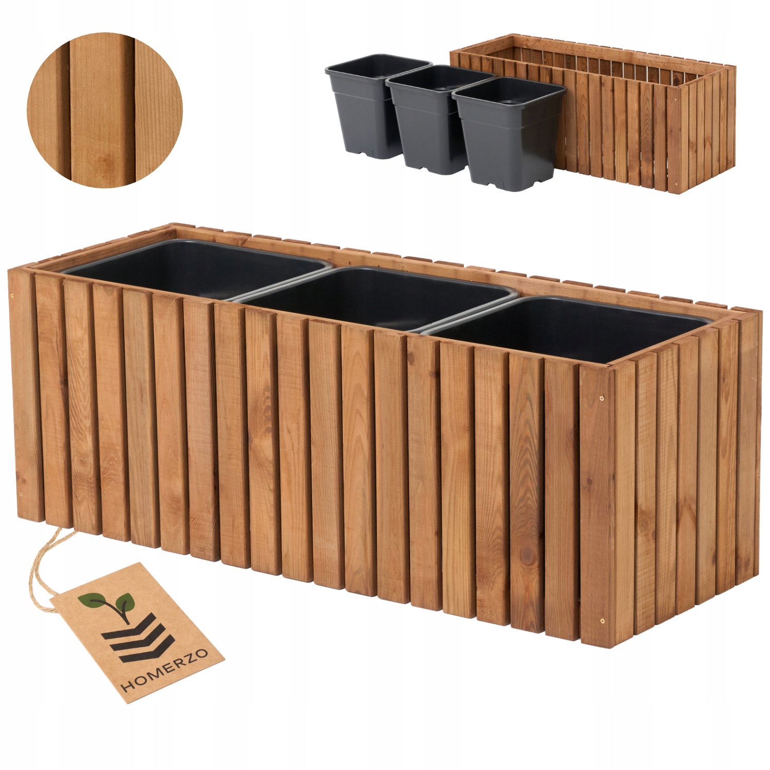 Duża donica ogrodowa prostokątna wkład plastikowy 3x18l taras balkon ogród