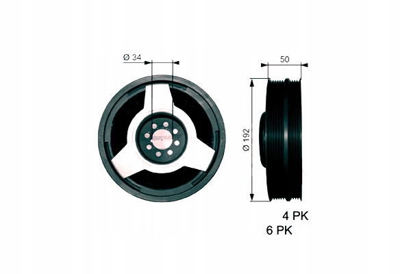 Koleso Kľukového Hriadeľa Audi A4 B5 A4 B6 A4 B7 A6 C5 A8 D2 All