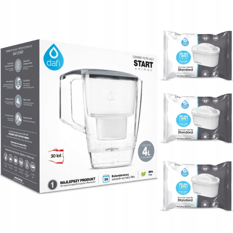

Dzbanek filtrujący Dafi Unimax 4l +3 filtry Zestaw