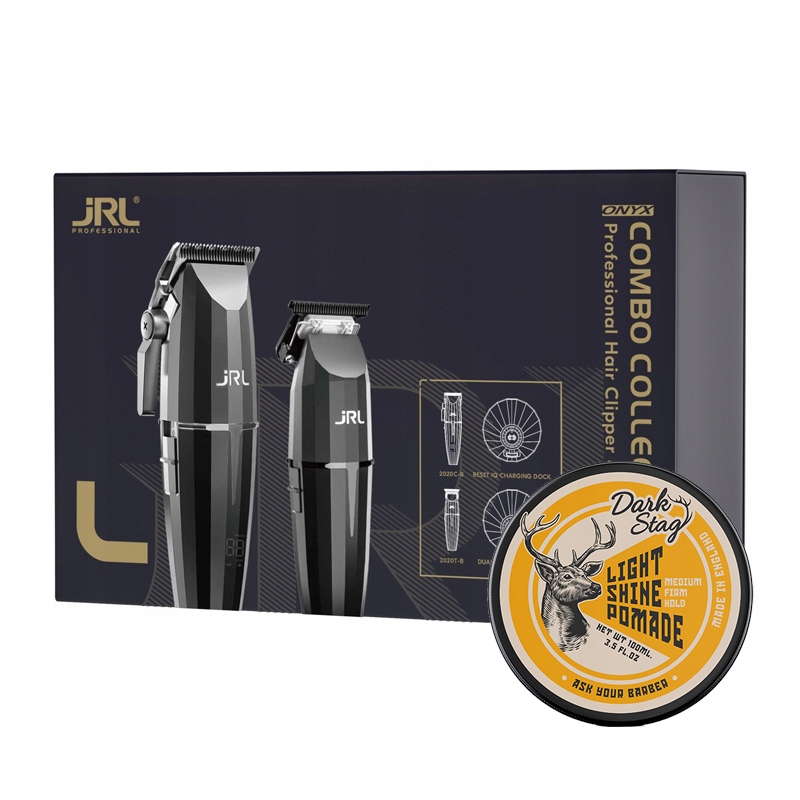 Zestaw Maszynka Onyx Trymer Onyx 2 stacje ładujące Jrl pomada Ds