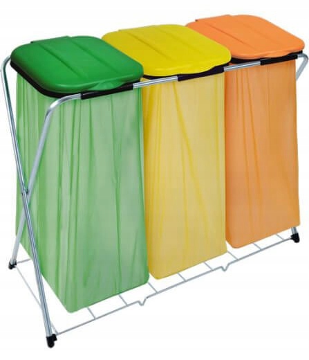Levně Stojan S Mřížkou Na 3 Pytle Na Tříděný Odpad Koš