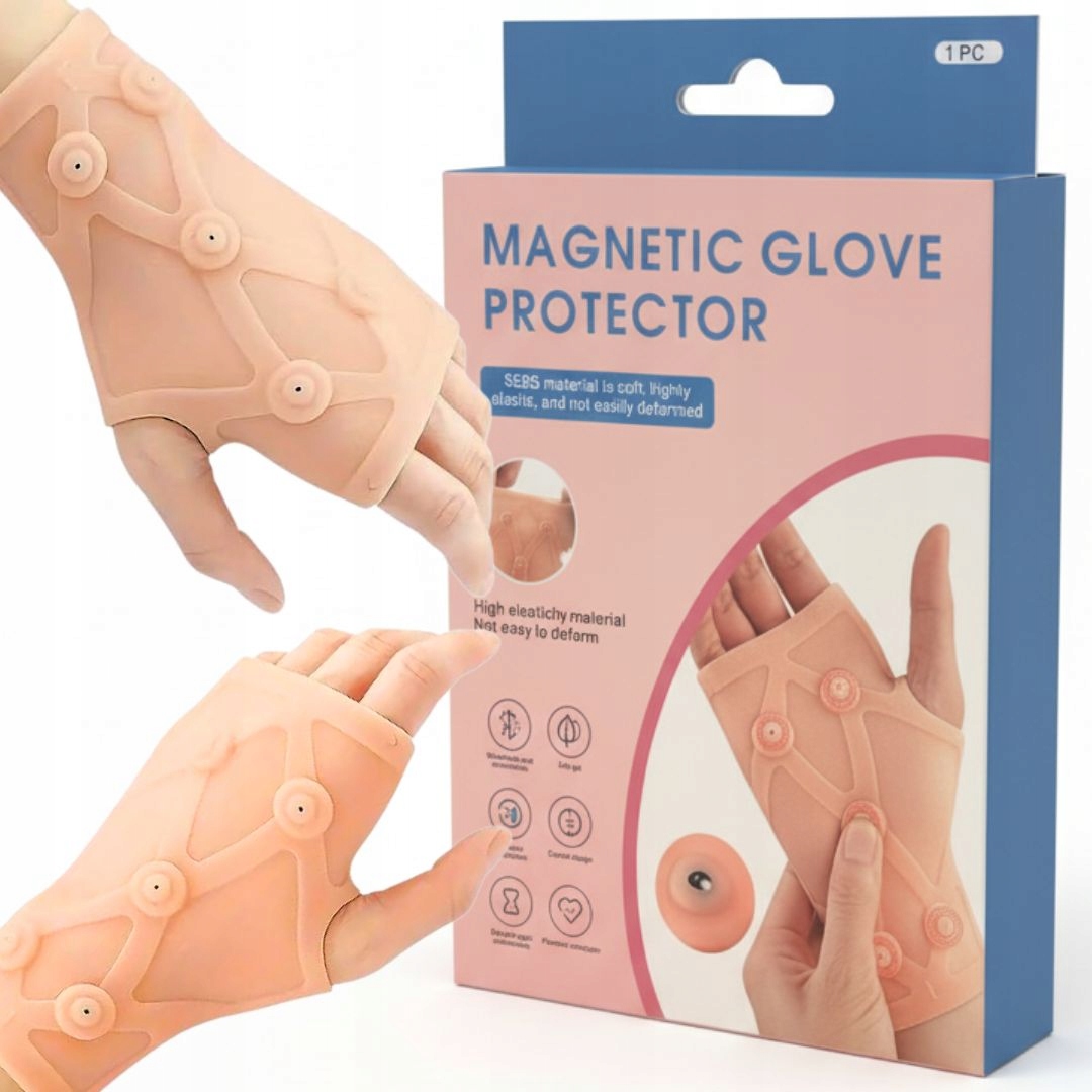 OPASKA MAGNETYCZNA NA NADGARSTEK DŁOŃ STABILIZATOR NADGARSTKA 10 MAGNESÓW