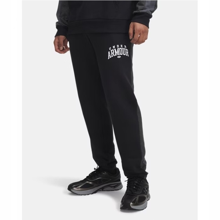 Under Armour Spodnie Dresowe Męskie Rival Fleece Colorblock Black Czarne M