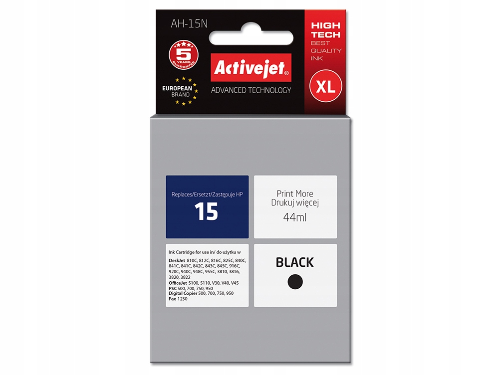 TUSZ ACTIVEJET 15 15XL DO HP Deskjet 840C 841C 845C 920C 930C 940C 960C BK