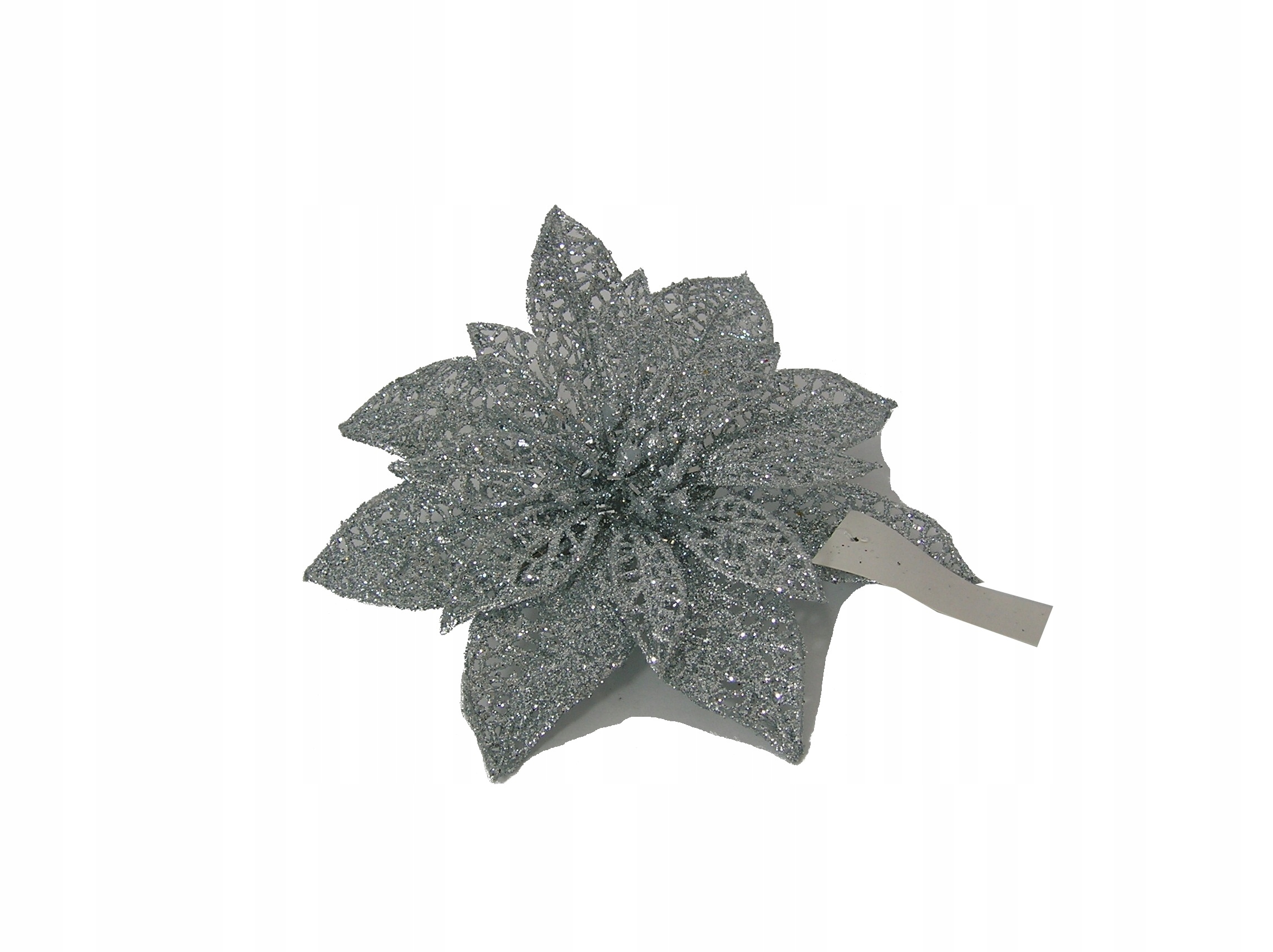 

15 cm Srebrna Z Brokatem Gwiazda Betlejemska