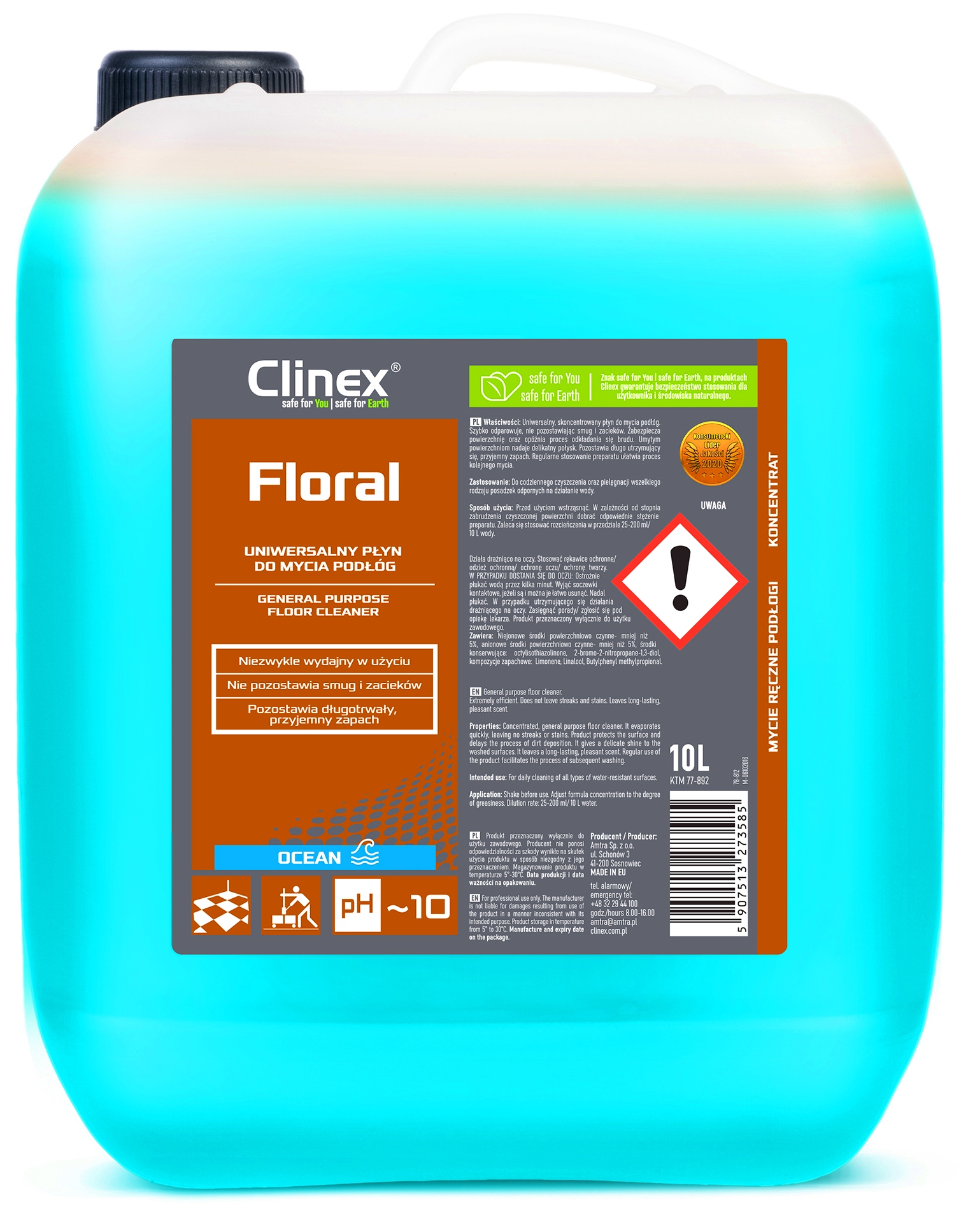Levně Clinex Floral Ocean Univerzální Kapalina Na Podlahy 10L