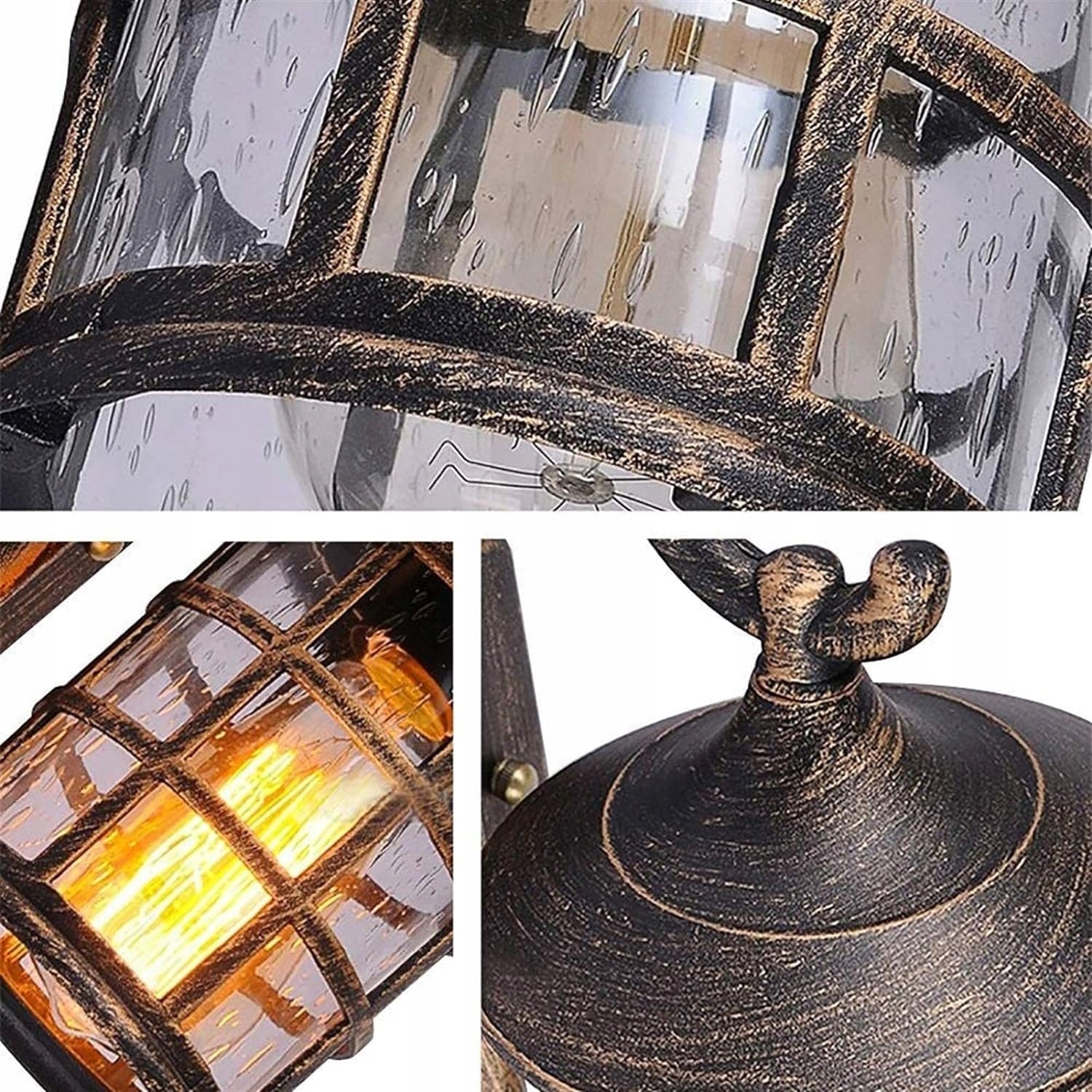 Lampa Zewnętrzna Vintage Aluminiowa Szklana E27 Na Taras Balkon ZenithBeam — miniatura 4