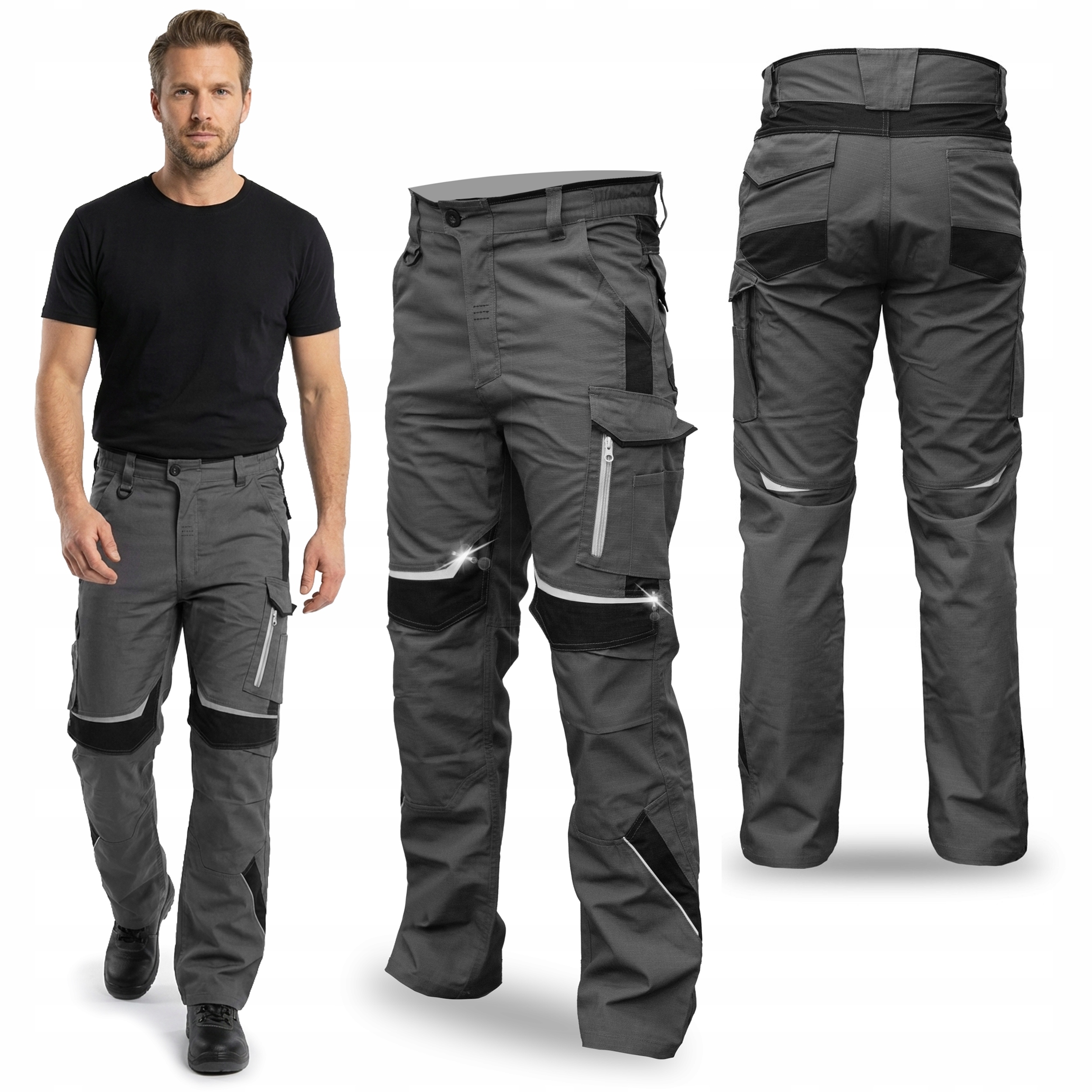 Spodnie robocze Forint męskie długie rip-stop z kieszeniami