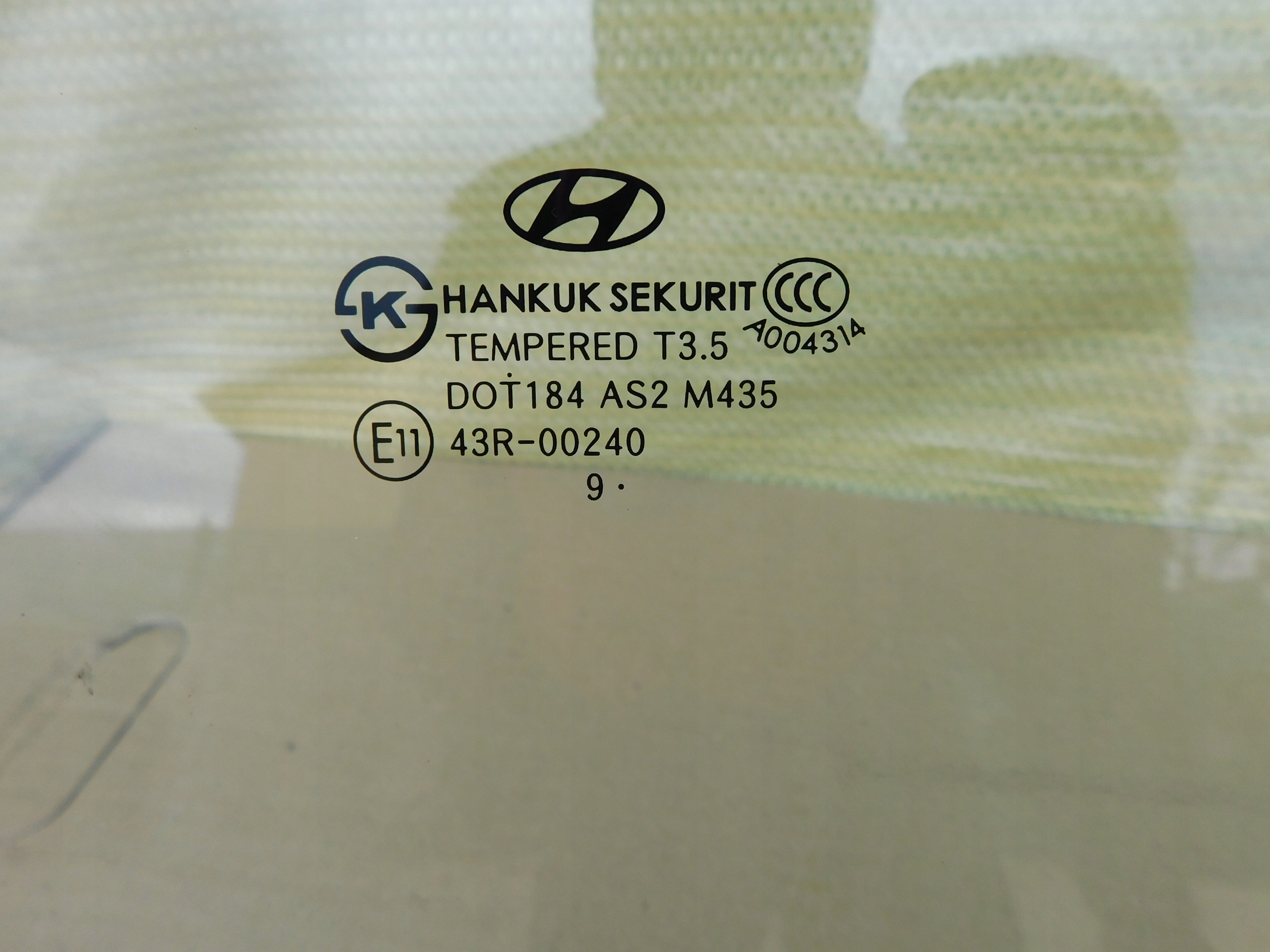 window side right of the passenger front Hyundai H1 Starex original