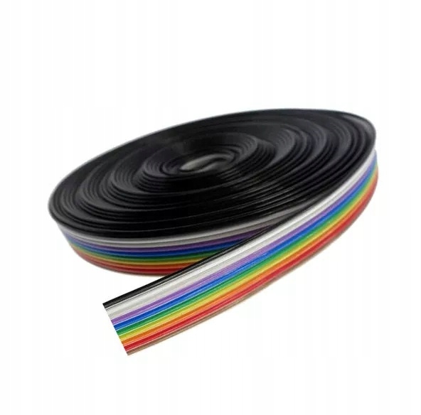 Przewód zasilający płaski 10 żył wielokolorowy 1 m