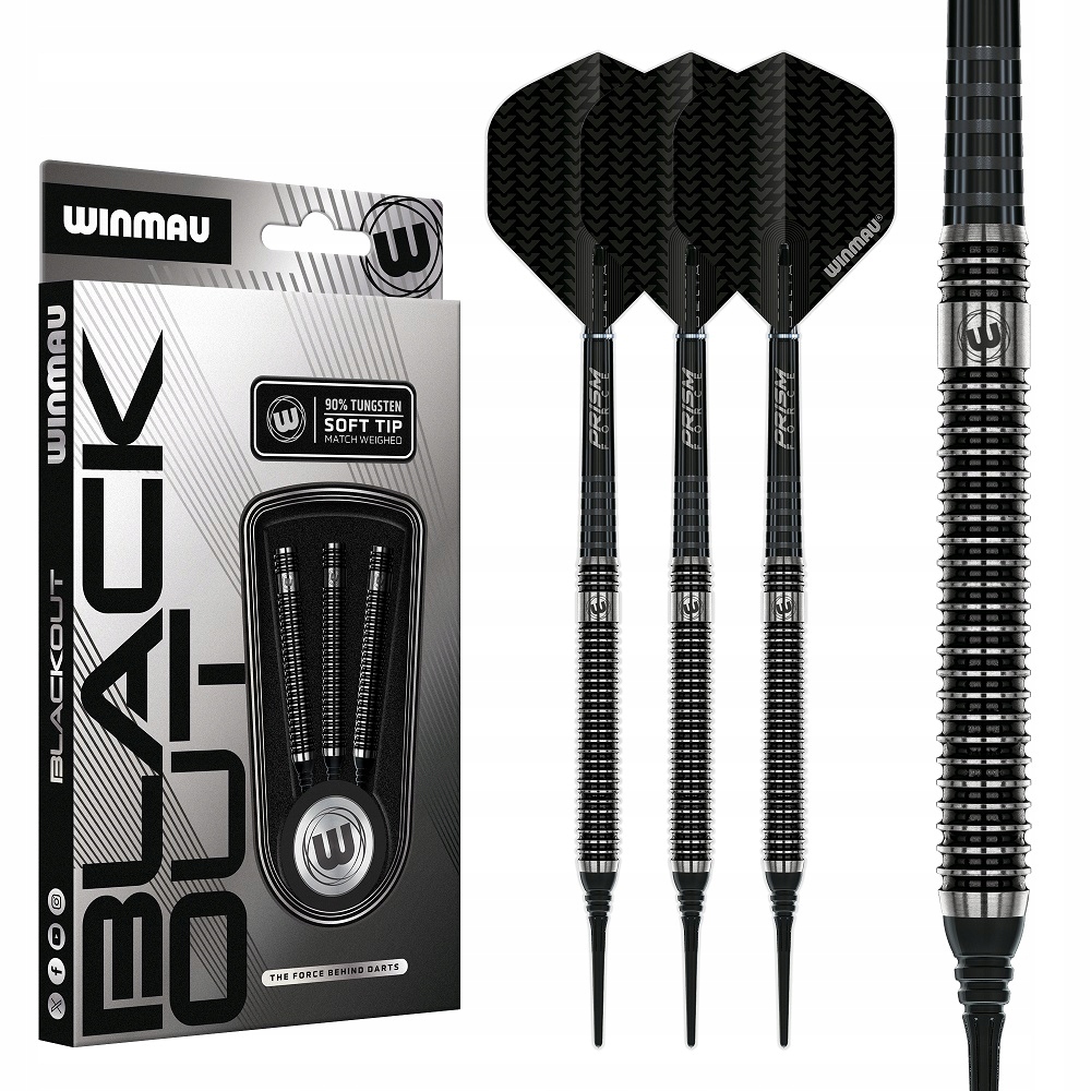 Lotki Rzutki Dart Winmau Blackout Proste 18G Soft