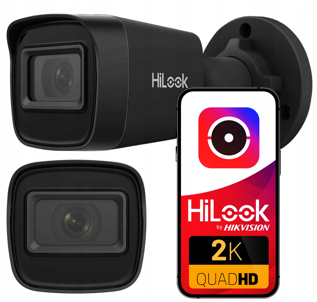 Ip kamera 4MPx Venkovní HiLook by Hikvision Black IR20 PoE Aplikace