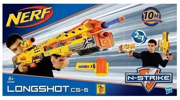 NERF WYRZUTNIA LONGSHOT 2w1 CS-6 BLASTER Marka NERF