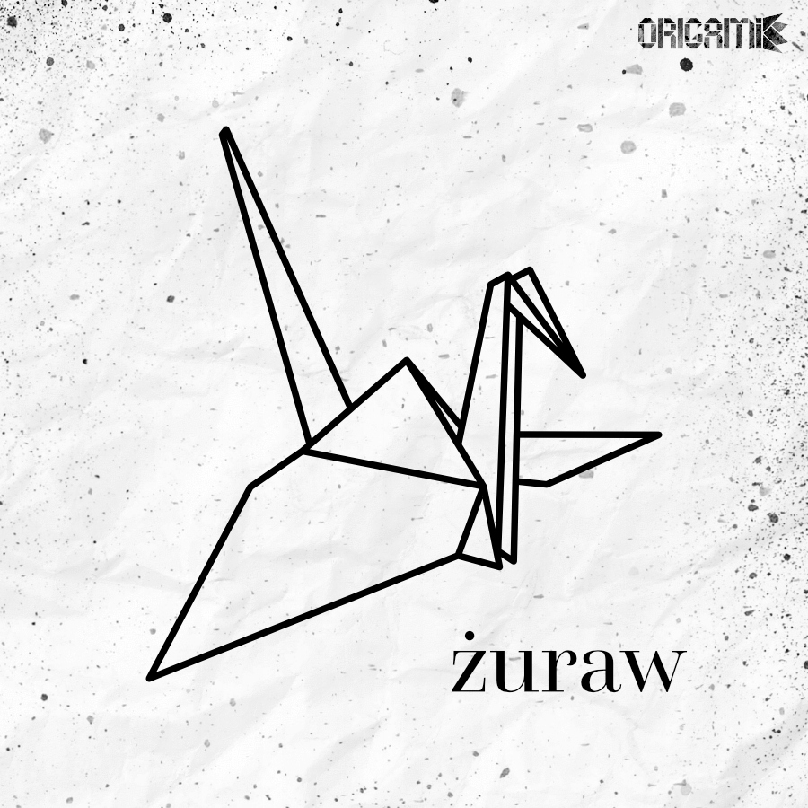 Jeřáb dřevěná dekorace Origami 80 cm dárek