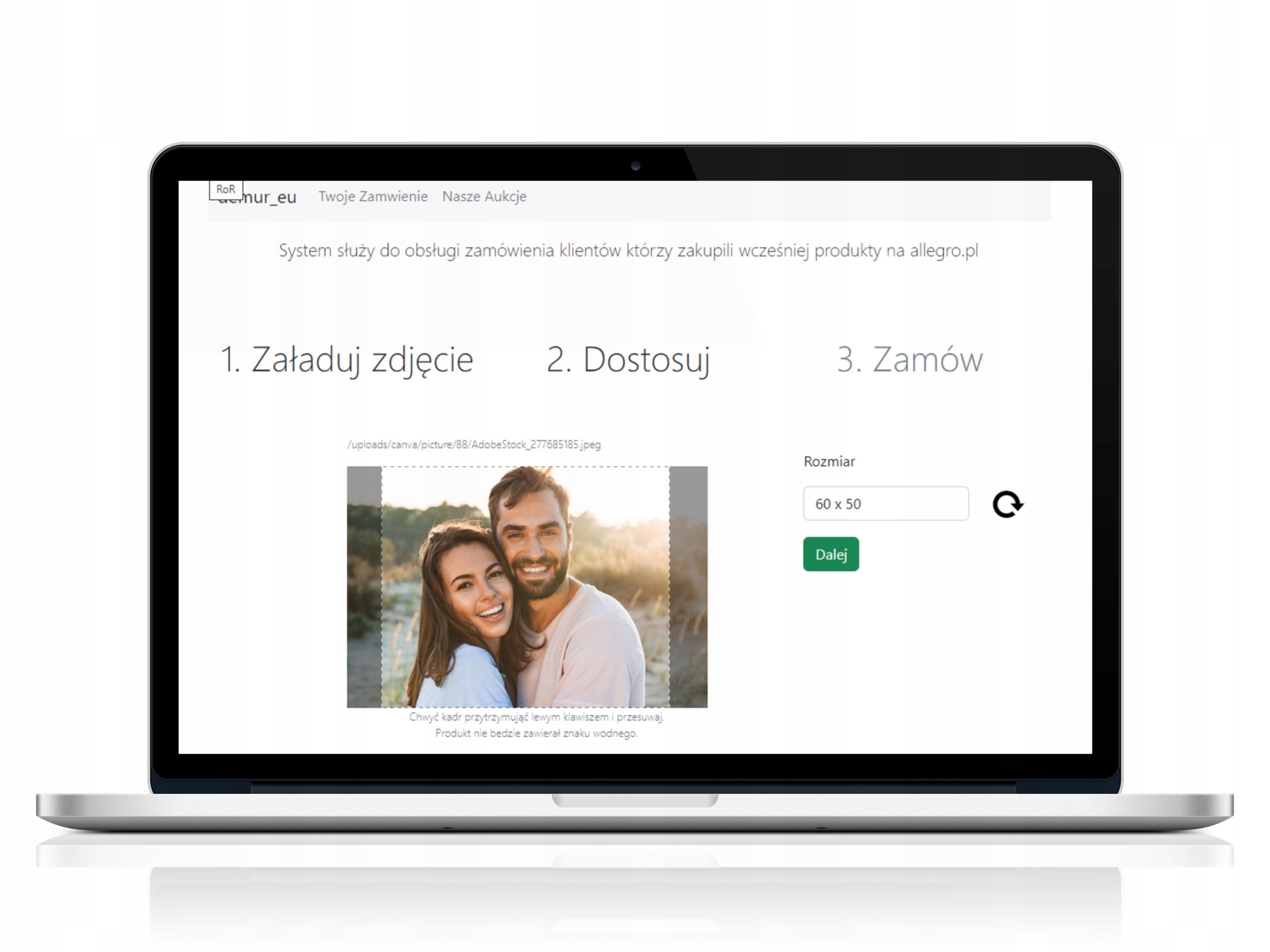 Foto Obraz na płótnie 80 x 60 cm z Twojego Zdjęcia Kod producenta demur_eu