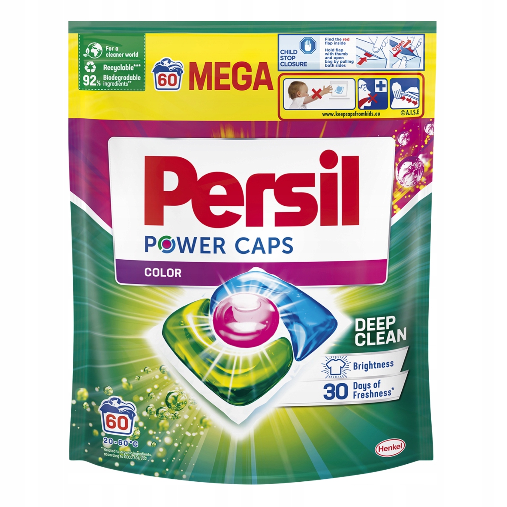 Levně Persil Power Caps Color kapsle na praní barevného prádla 60 ks