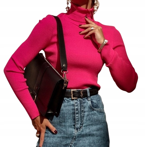 Cocomore Svetr Golf Pruhy Růžový Amarantový New