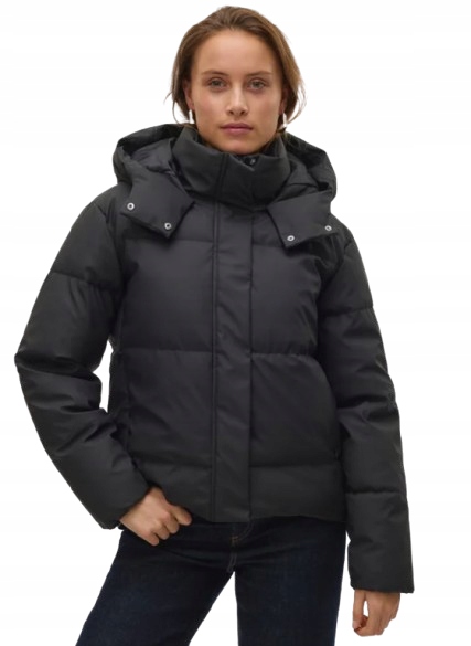 Vero Moda Černá Prošívaná Bunda S Kapucí Zimní L 7AA