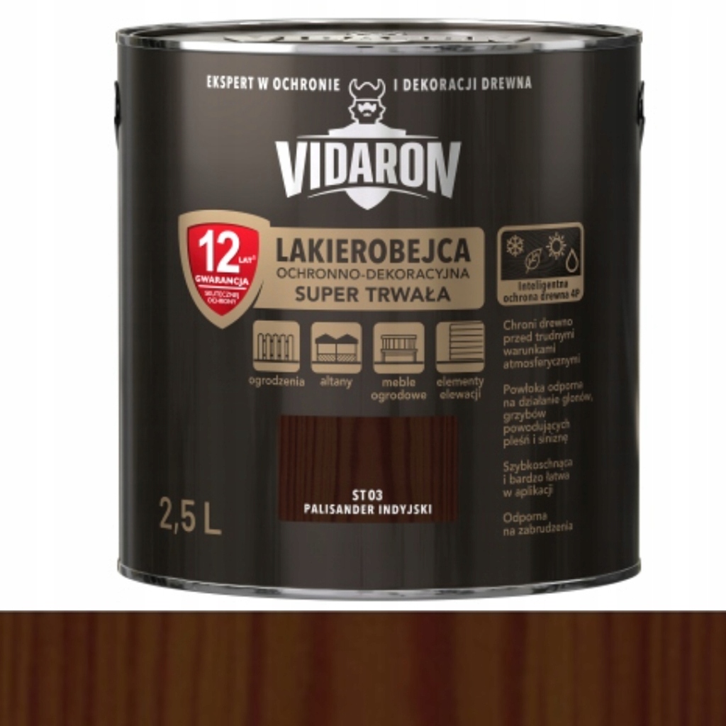 PALISANDER INDYJSKI 2,5L Lakierobejca super trwała VIDARON
