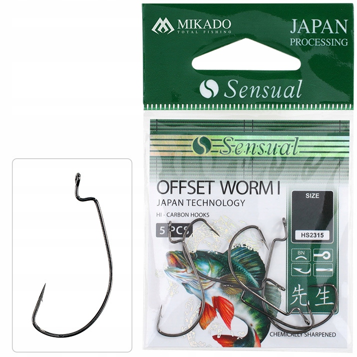 Mikado Sensual Offset Worm I r.8 Bn 5szt. Haki