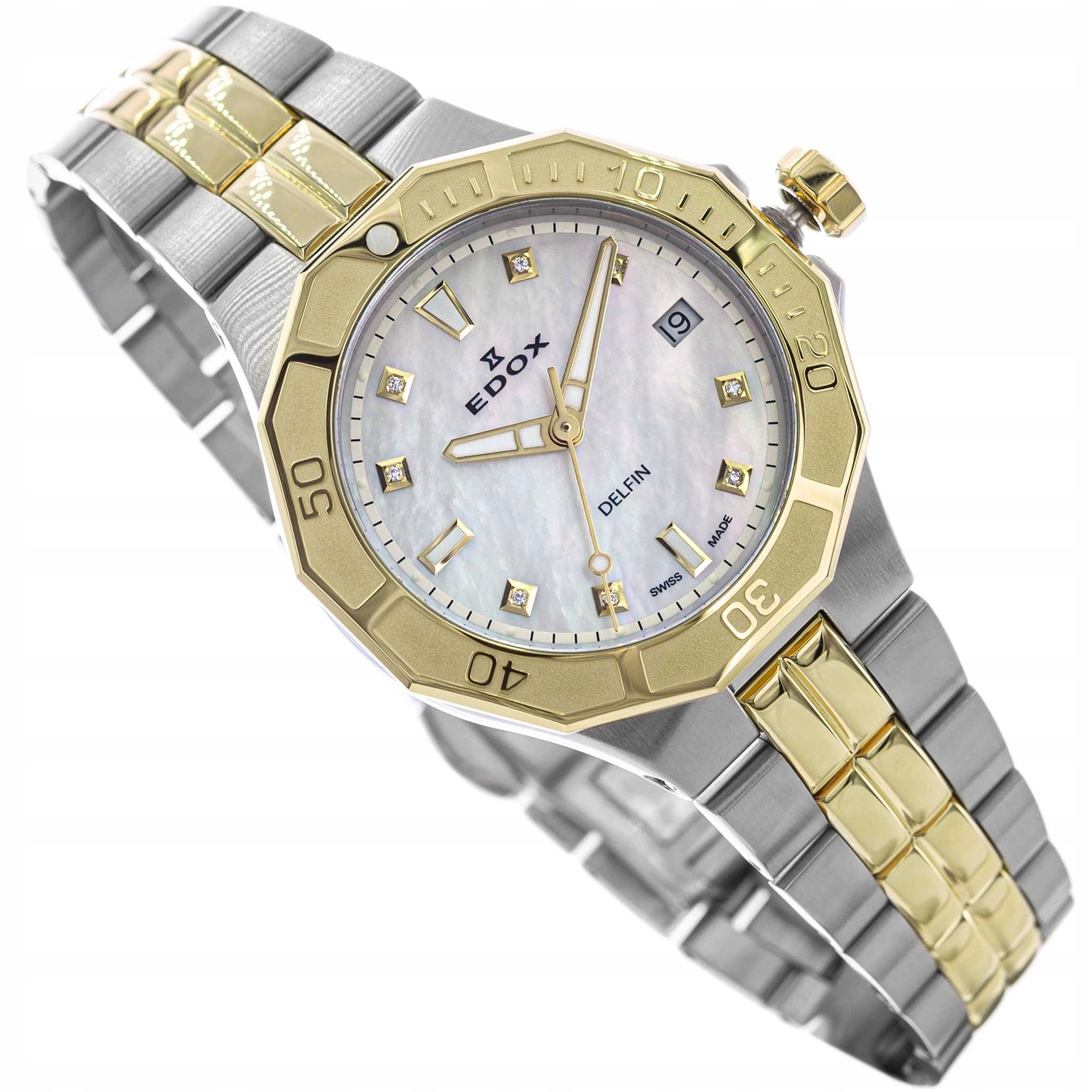 Dámské Hodinky Edox 53020 357 Jm Nadd Delfín The Original Diver Lady Diamond