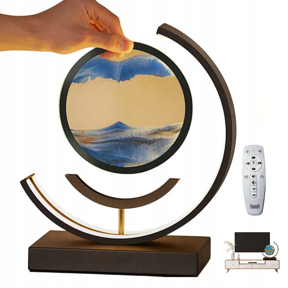 Rotující Obraz Z Písku 3D Led, Černé Rámečky, Dekorace Do Domu, Kanceláře