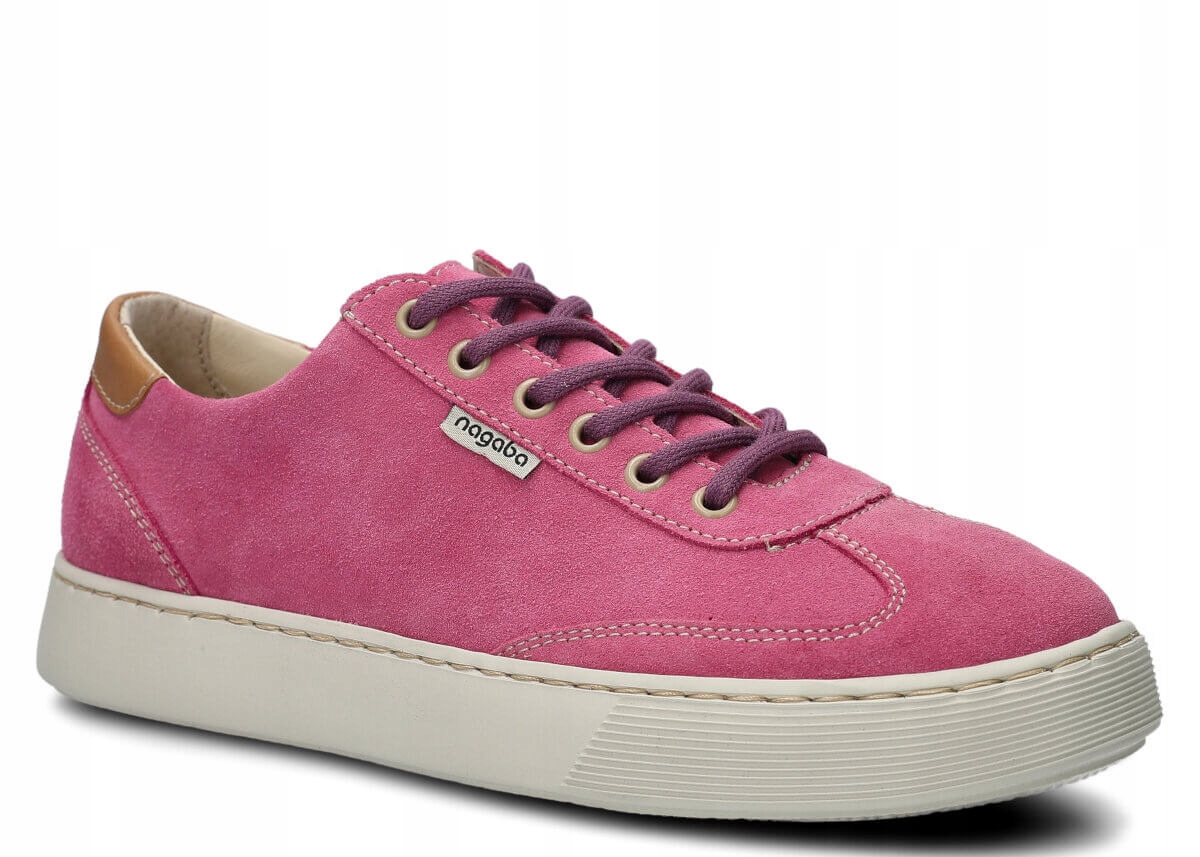 Dámské kožené polobotky růžový velur Nagaba 612 pohodlné, ležérní 40