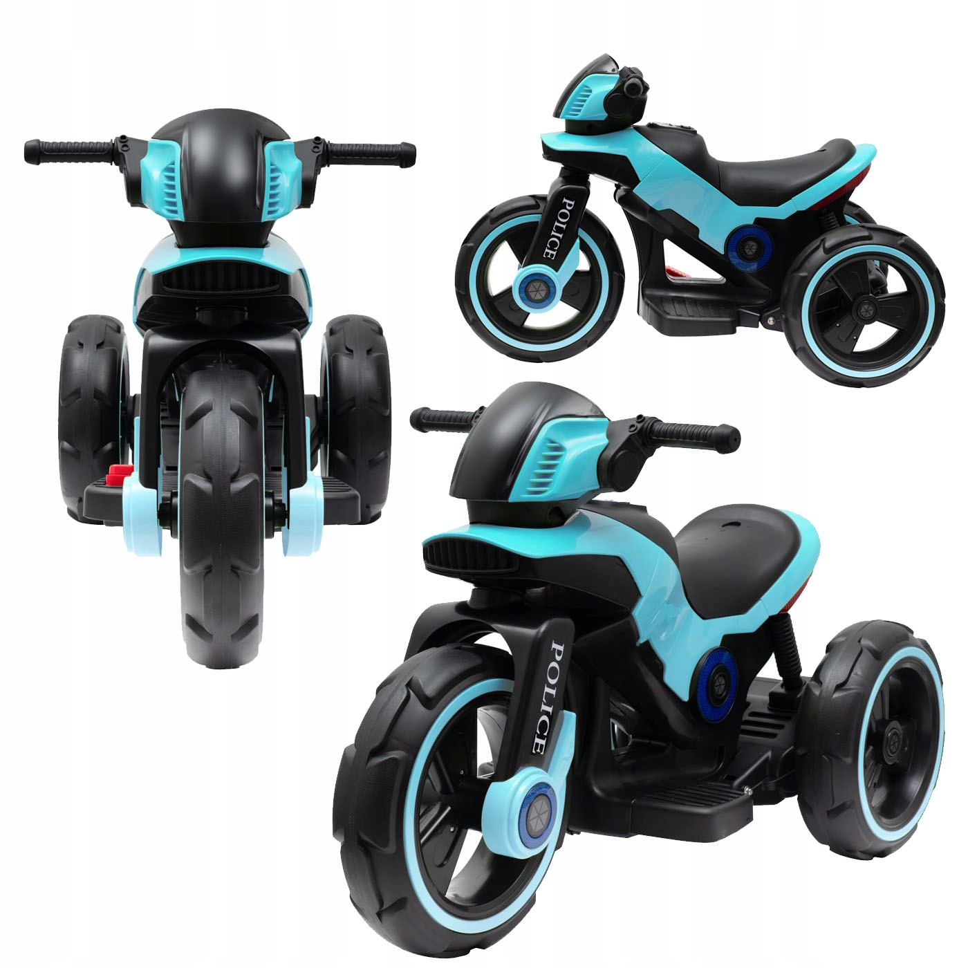 Babymix Police motocykl trójkołowy motor na akumulator Baby Mix |Niebieski