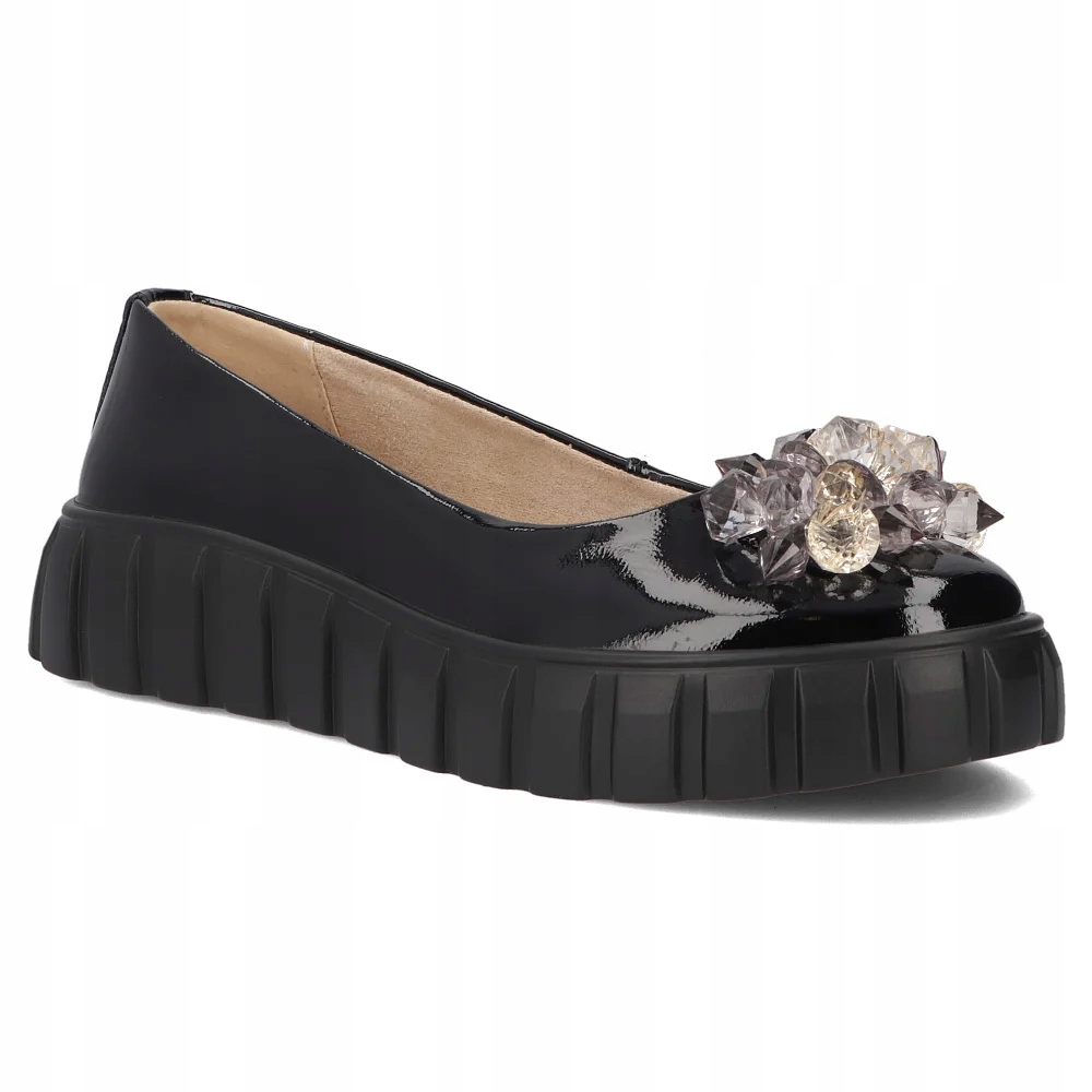 Buty damskie skórzane półbuty na platformie wsuwane Filippo ozdoba r.36