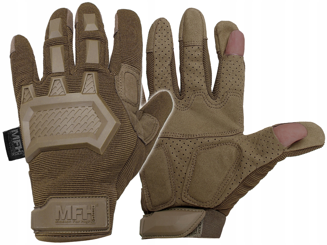 Rękawice rękawiczki ochronne taktyczne Mfh Tactical Gloves Action Coyote M