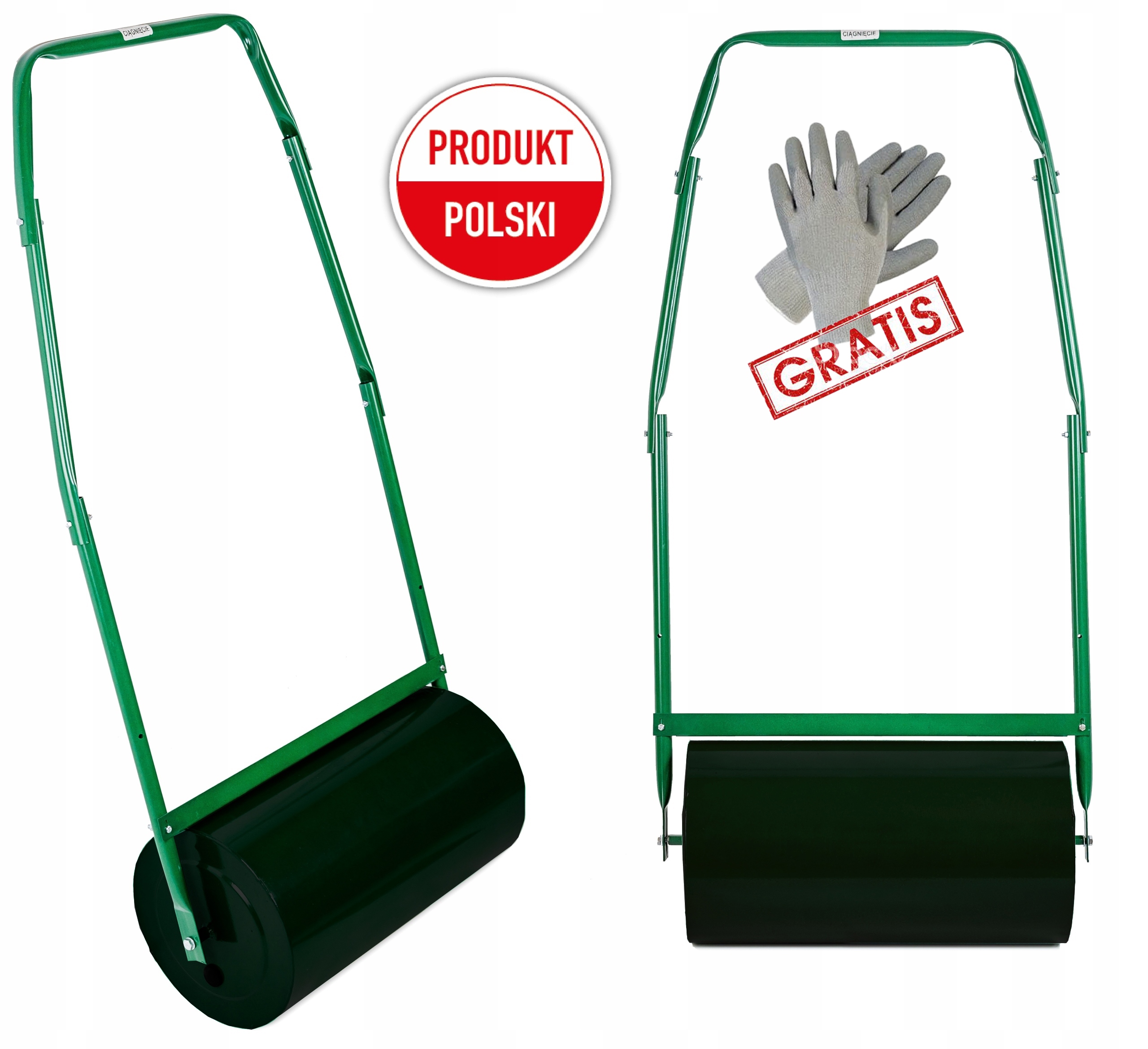 WALEC DO TRAWY OGRODOWY ZIEMI STALOWY METALOWY 80CM POJEMNOŚĆ 53L