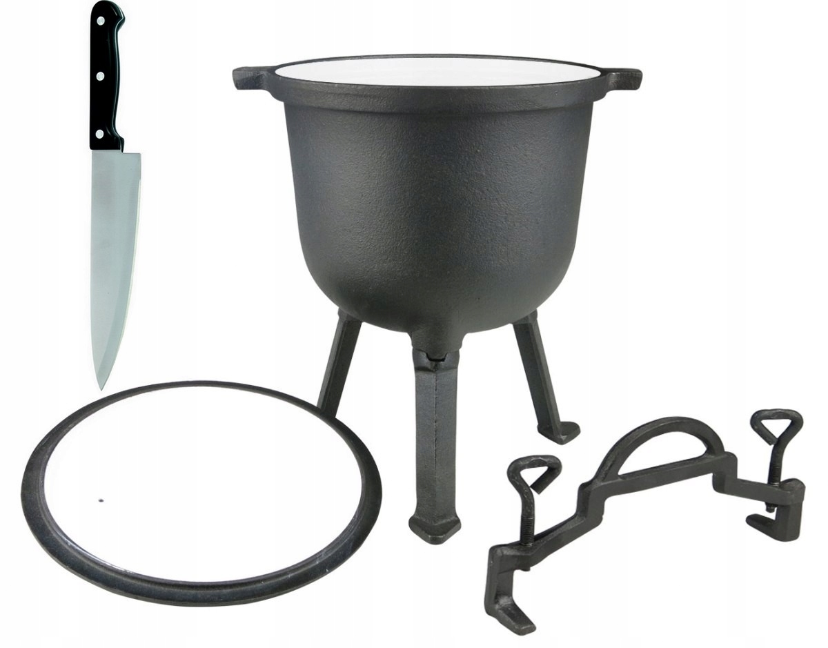 Kanvica Cast Iron Pot smalt + nemecký nôž 4L