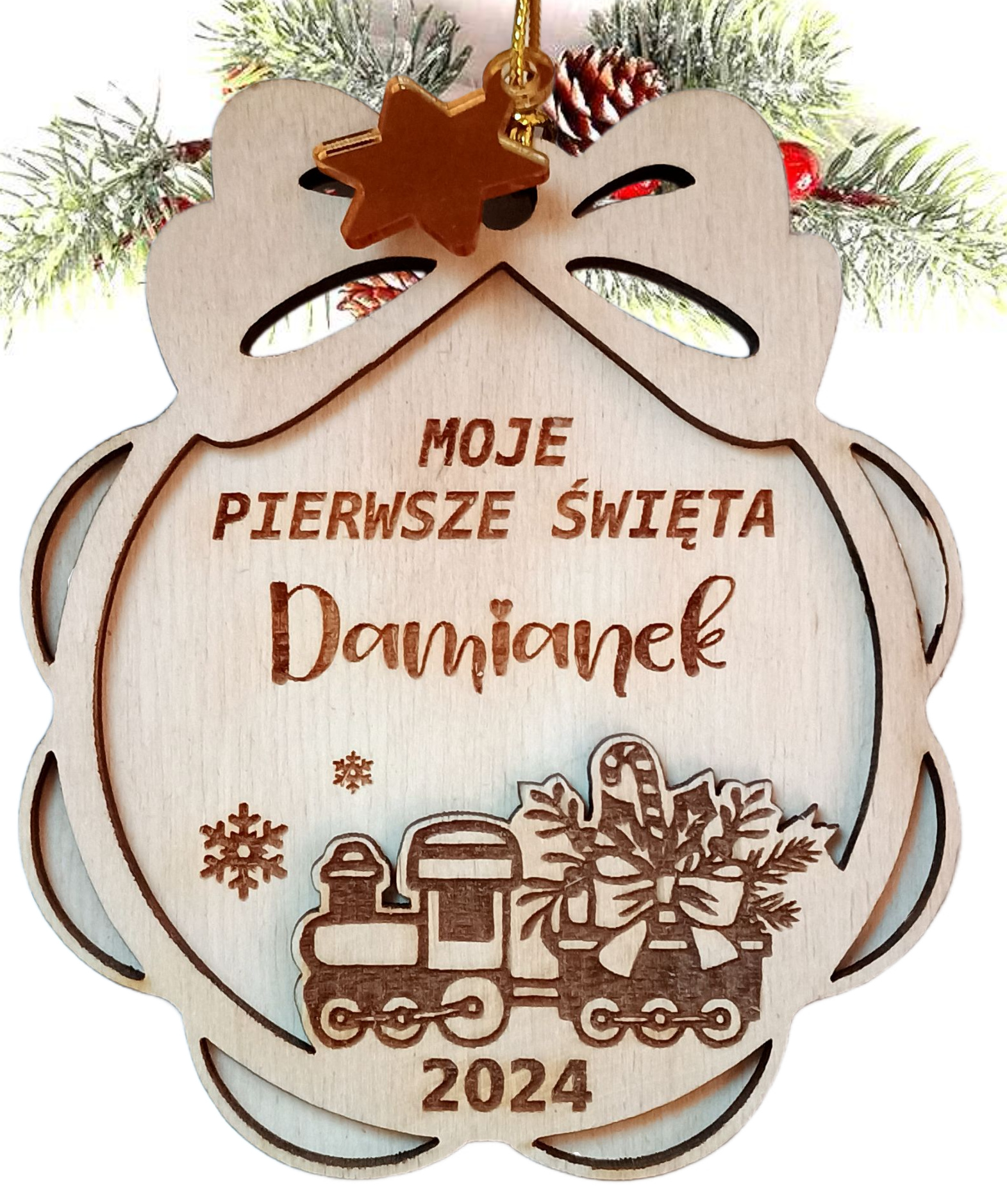 BOMBKA grawerowana Moje Pierwsze Święta IMIĘ super PREZENT