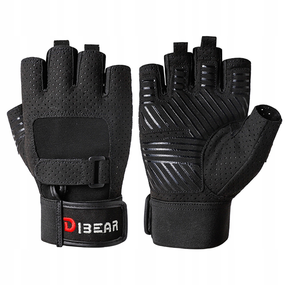 RĘKAWICE NA SIŁOWNIĘ DO ĆWICZEŃ FITNESS ANTYPOŚLIZGOWE DŁUGI RZEP L