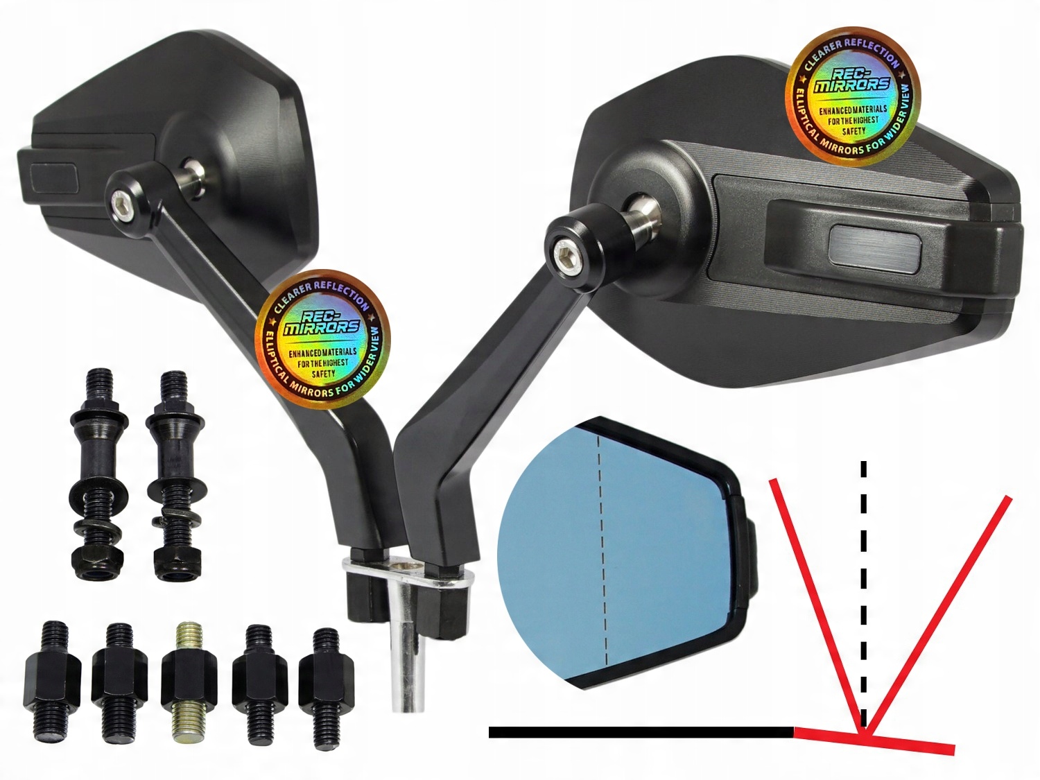 

lusterka Cnc Retro Cafe Racer M10 M8 martwe pole