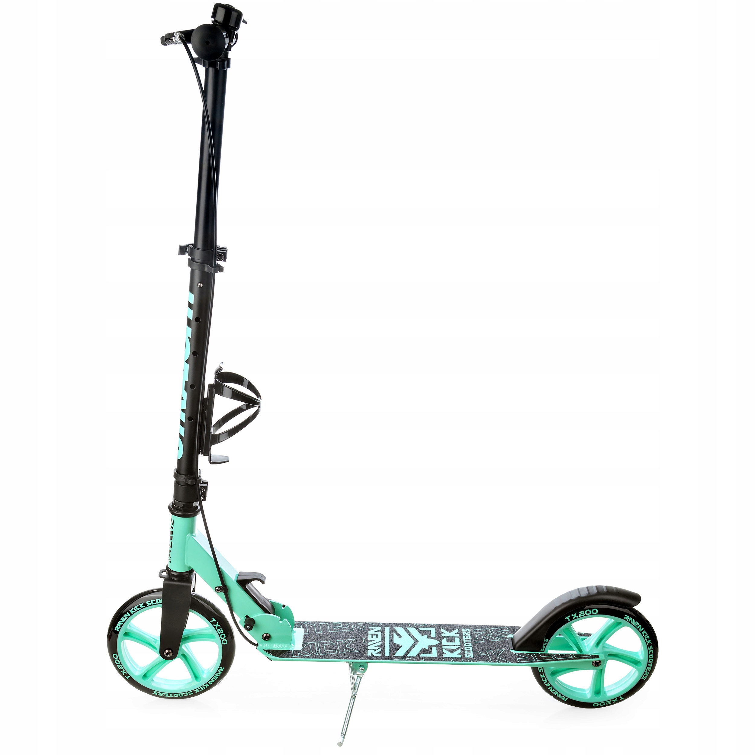 Hulajnoga RAVEN Straight Mint 200mm z hamulcem dzwonkiem uchwytem na bidon Waga 3.72 kg