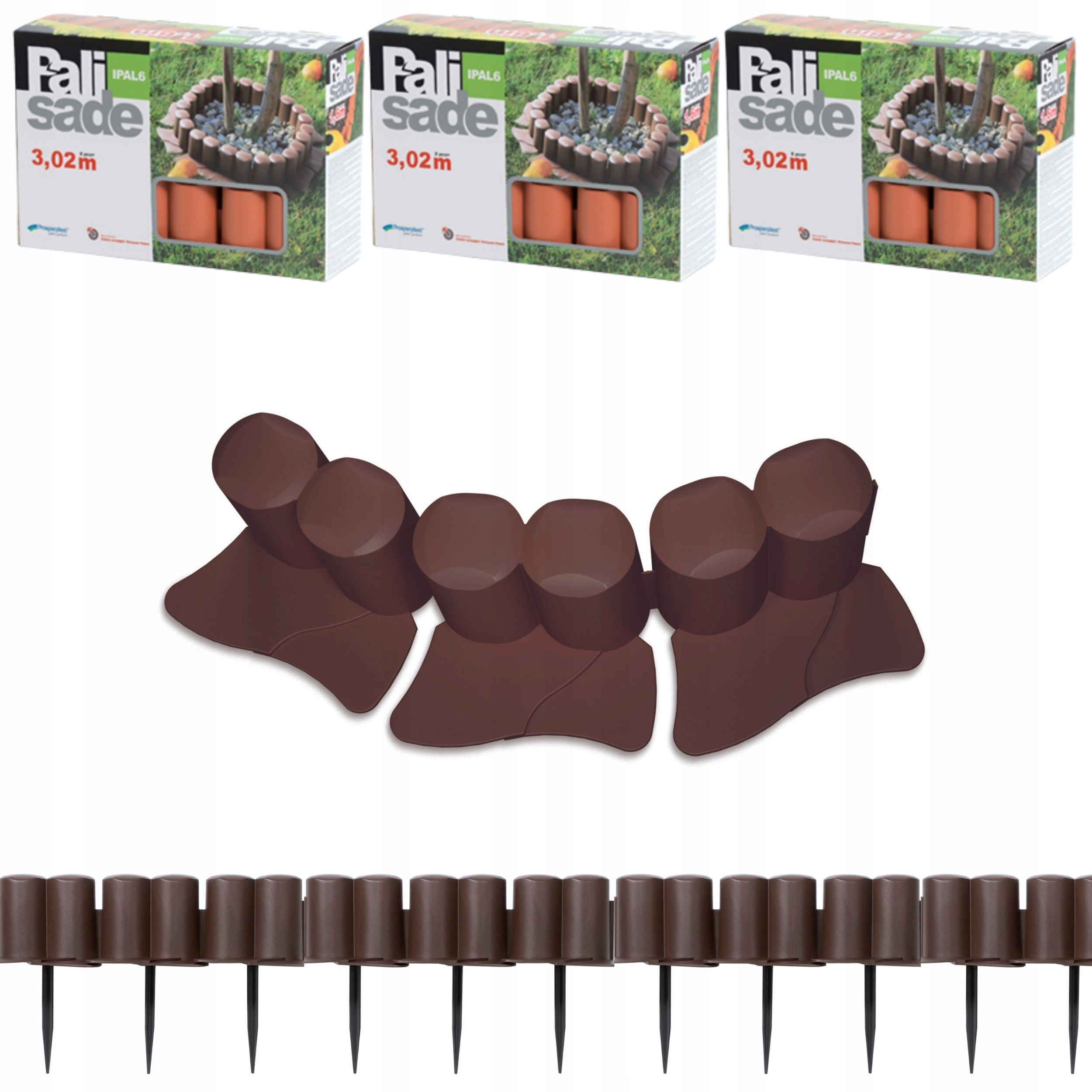 Zahradní palisáda s límcem IPAL6 Plot 9,6 m Obrubník